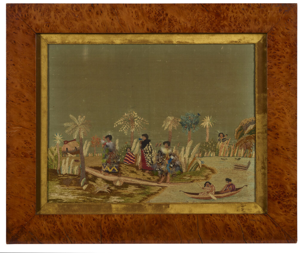 Wanganui River Embroidery, 1880, Wellington, by Alice Clapham